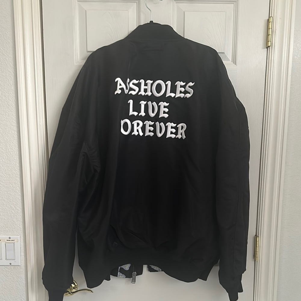 Assholes Live Forever Multi-Color REVERSIBLE Bomber Jacket - XXXL - Picture 4 of 8